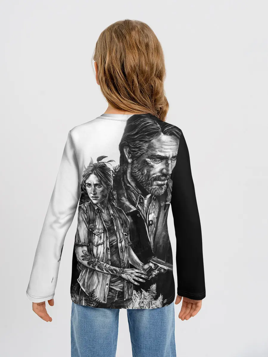 Детский лонгслив / THE LAST OF US ЧЁРНО БЕЛЫЙ