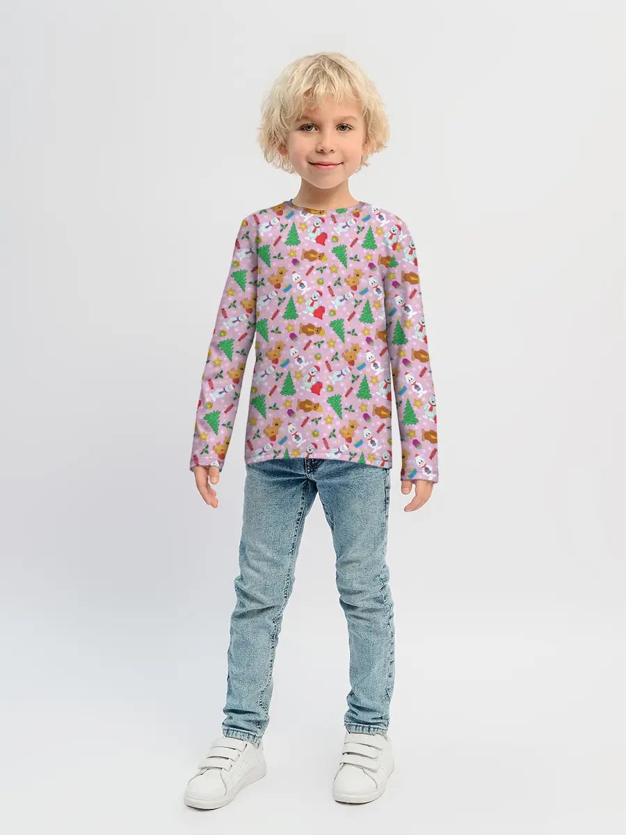 Детский лонгслив / Новогодние Зверюшки