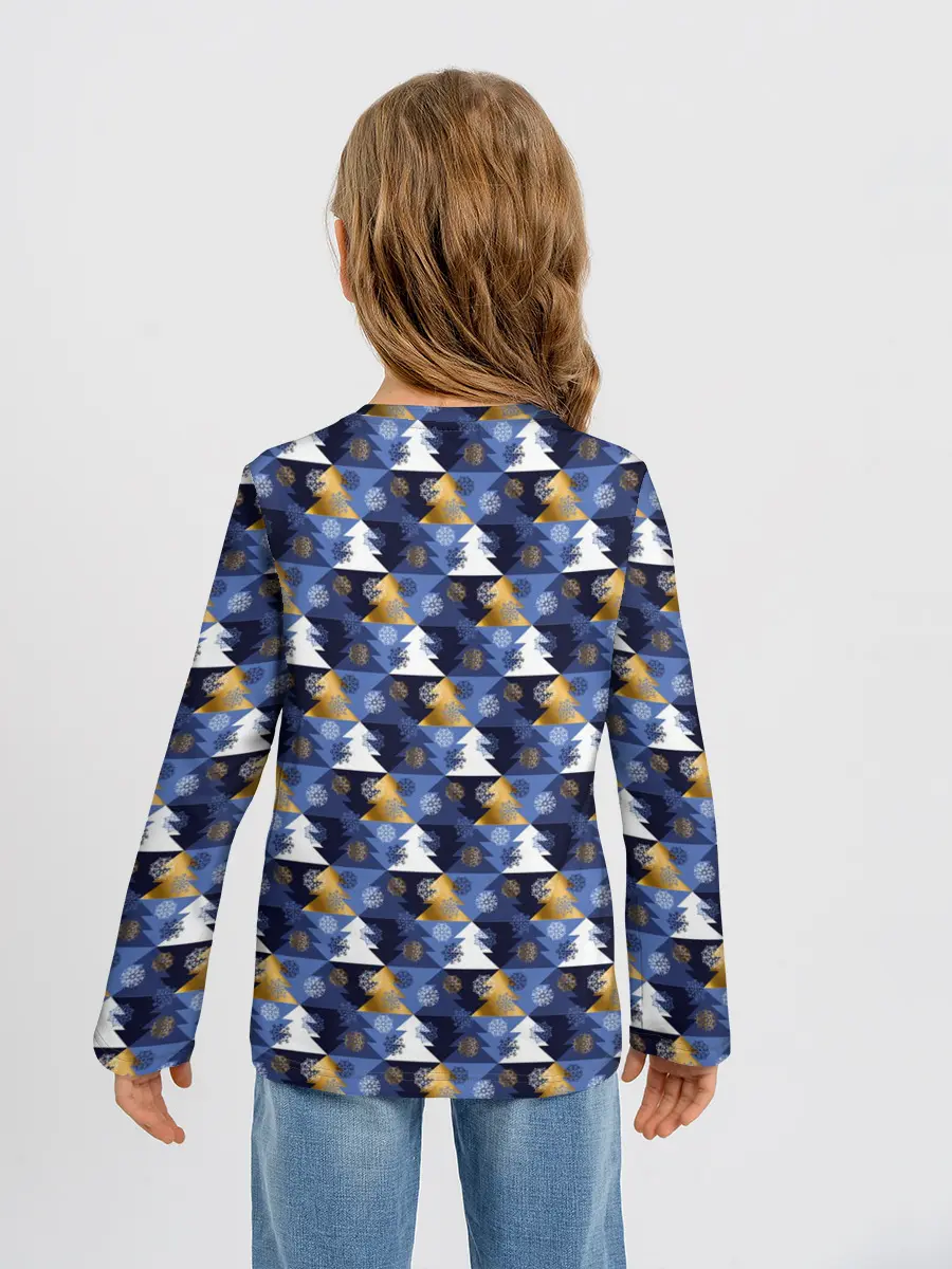 Детский лонгслив / Ёлочки - Снежинки