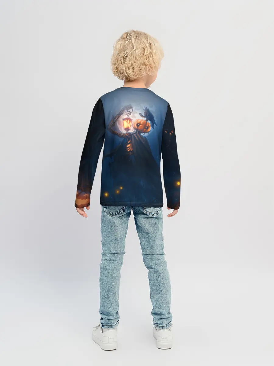 Детский лонгслив / ТЫКВИННЫЙ МОНСТР В ТУМАНЕ / ХЕЛЛОУИН