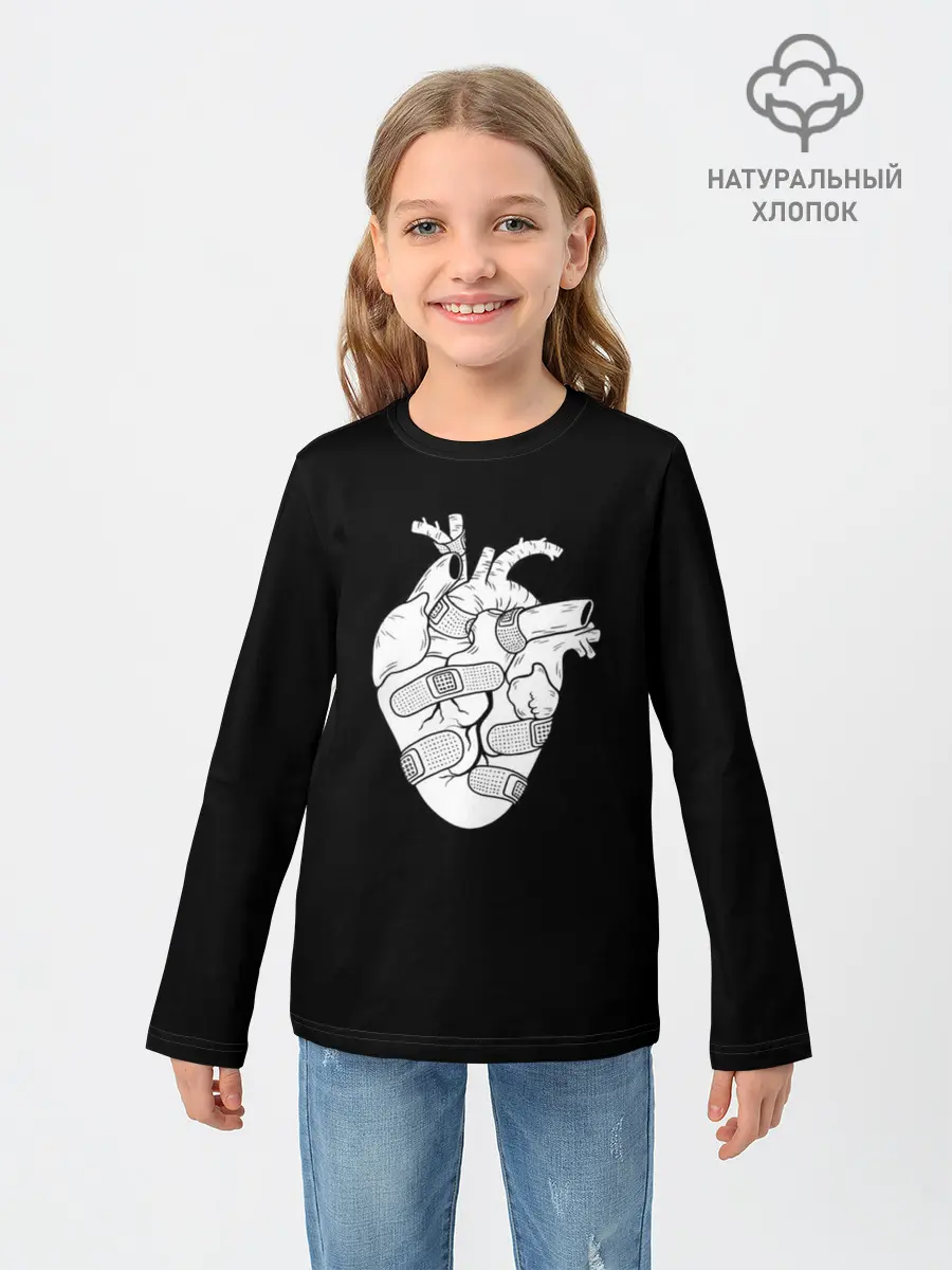Детский лонгслив / раненное-сердце