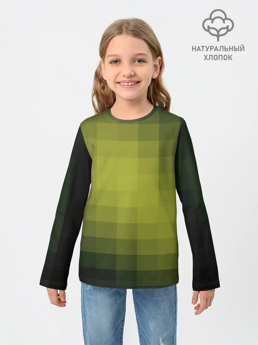 Детский лонгслив / Милитари мозаика