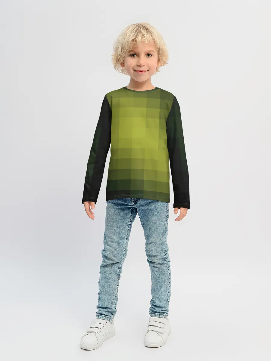 Детский лонгслив / Милитари мозаика