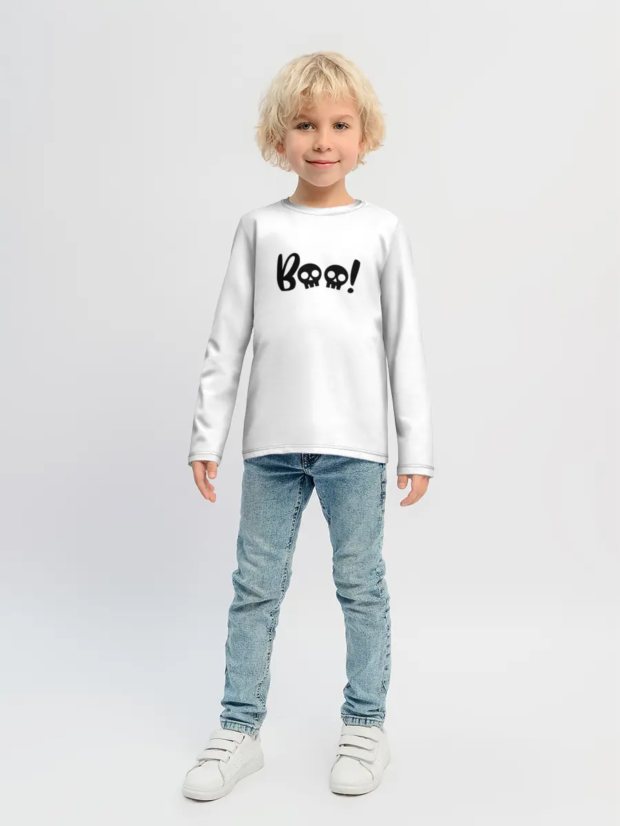 Детский лонгслив / boo-череп