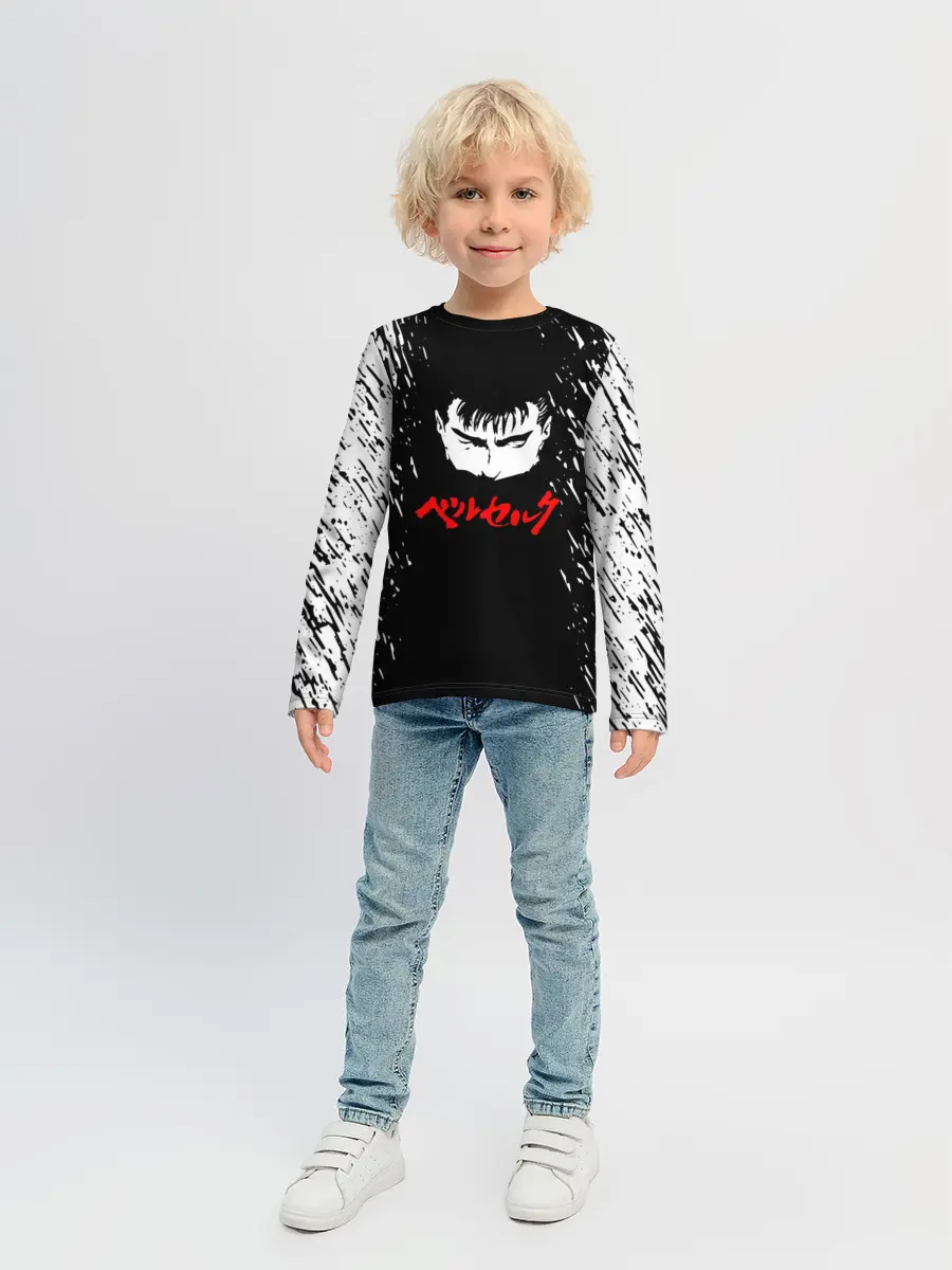 Детский лонгслив / Берсерк серьезный взгляд.