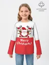 Детский лонгслив / Санта с 2 Оленями