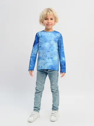 Детский лонгслив / Красочная синева
