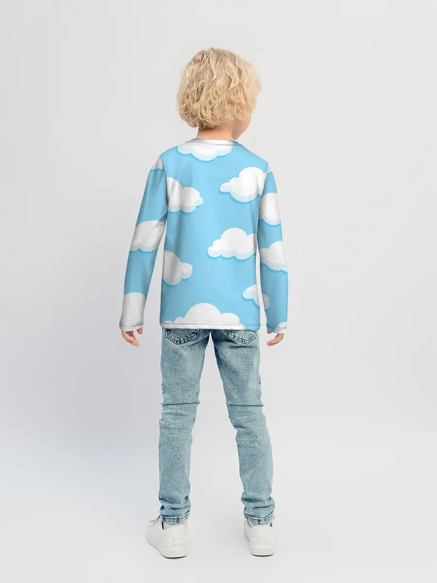 Детский лонгслив / Белые облака