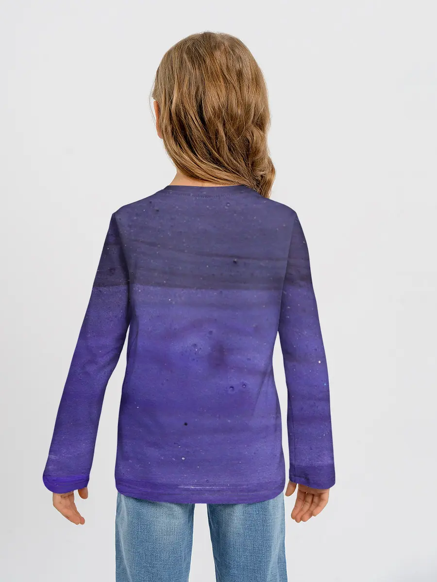 Детский лонгслив / Фиолетовые краски