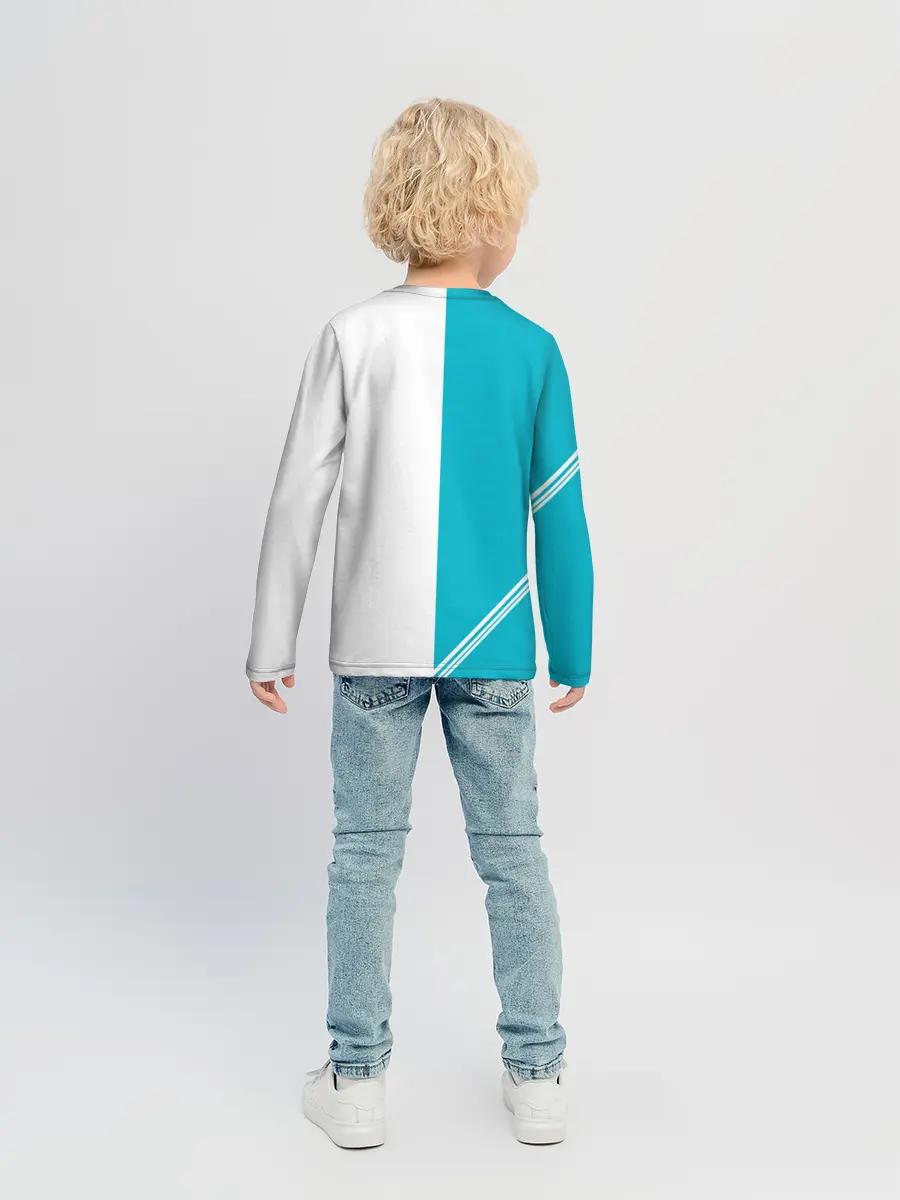 Детский лонгслив / Годжо Сатору бирюзовый Магическая битва