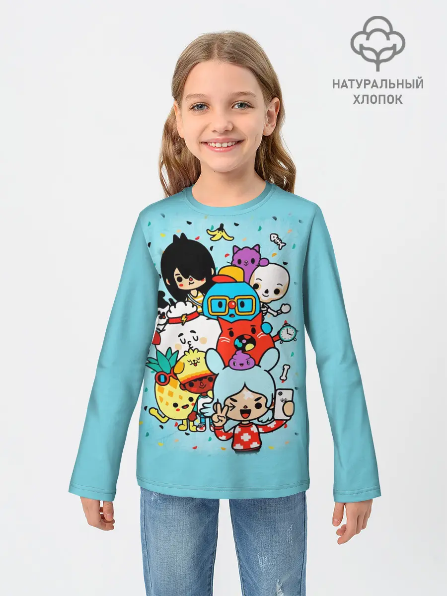 Детский лонгслив / Toca Boca | Тока бока персонажи из игры