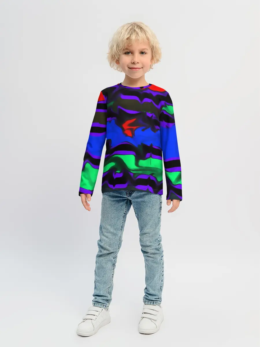 Детский лонгслив / Абстрактный узор цветных оттенков