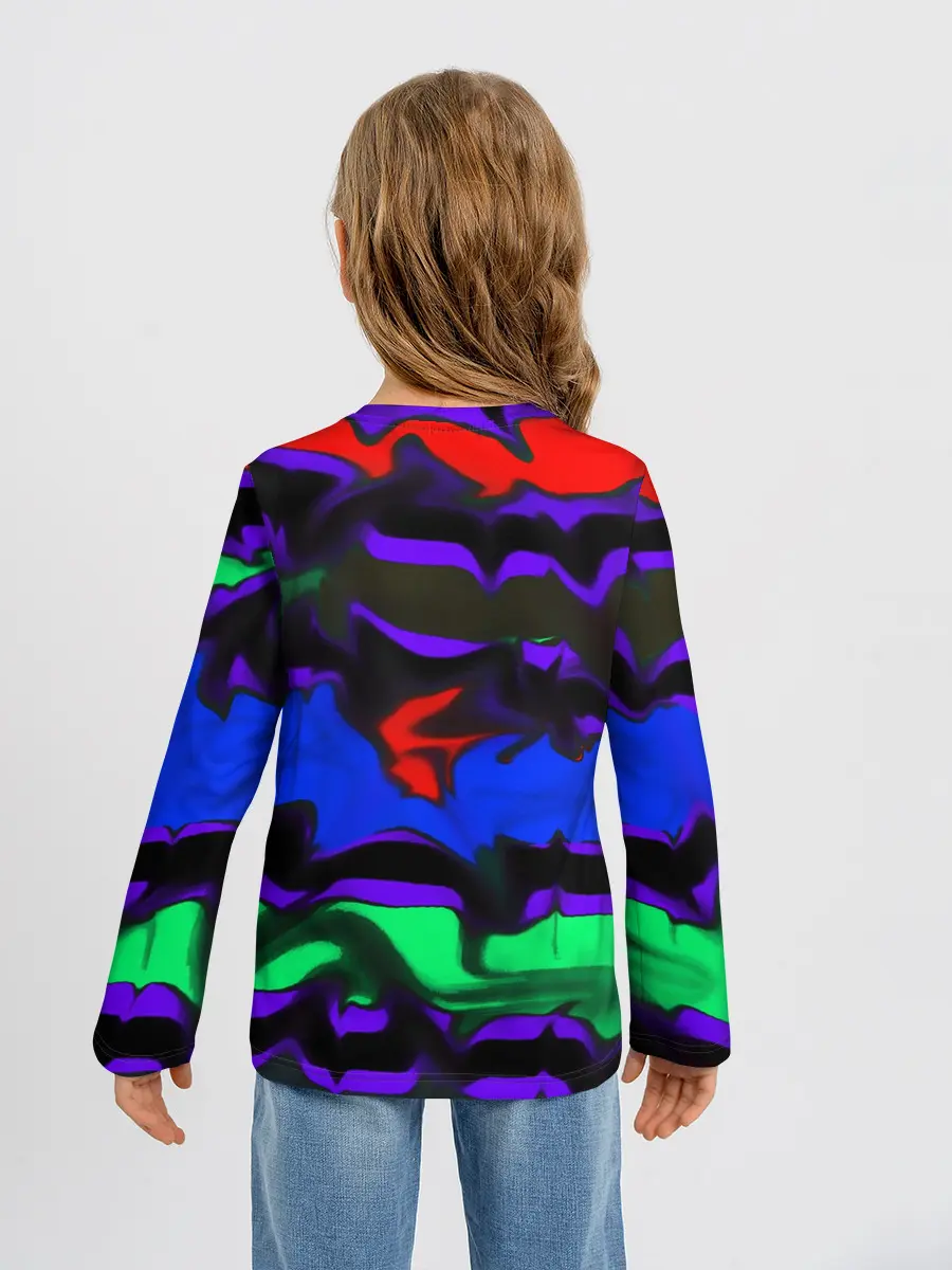 Детский лонгслив / Абстрактный узор цветных оттенков