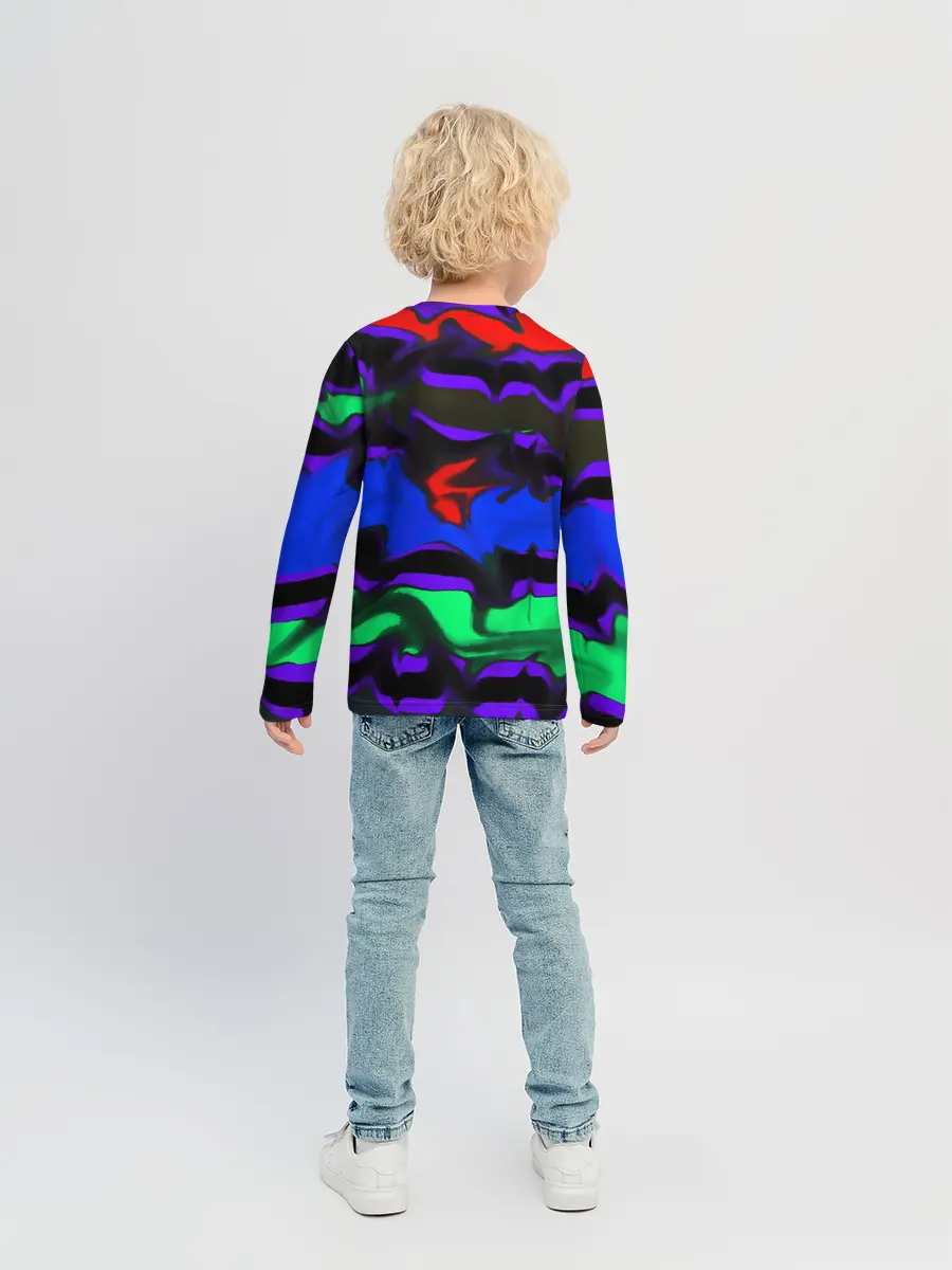 Детский лонгслив / Абстрактный узор цветных оттенков
