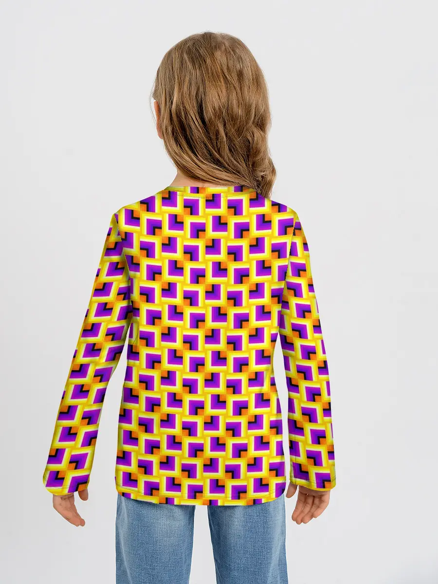 Детский лонгслив / Фон с квадратами