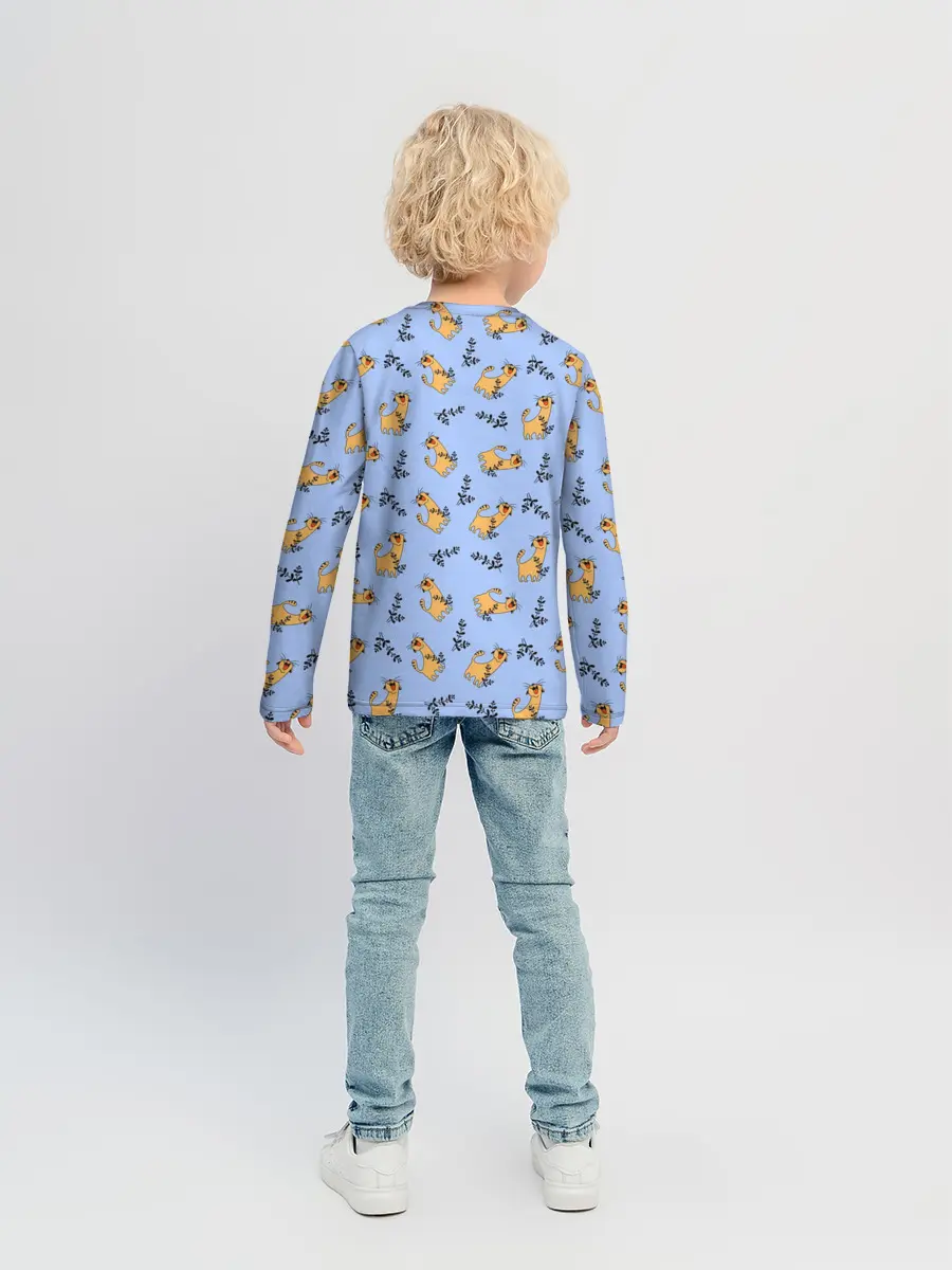 Детский лонгслив / Радостный кот