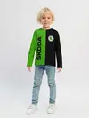 Детский лонгслив / SKODA черно-зеленый