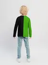 Детский лонгслив / SKODA черно-зеленый