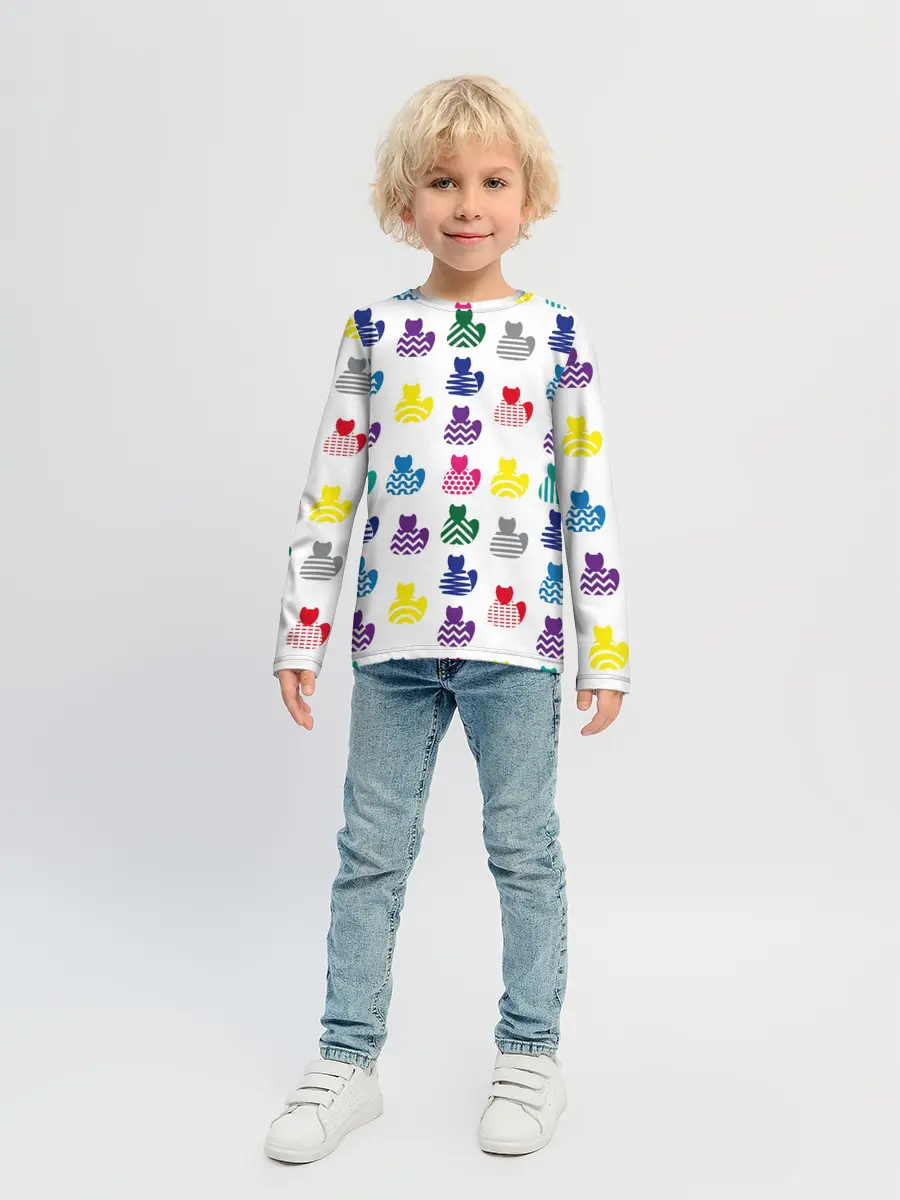 Детский лонгслив / Узор из котов