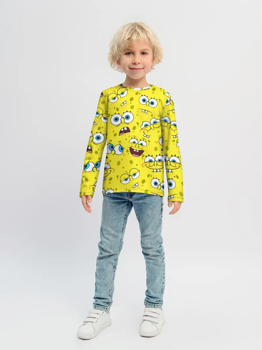 Детский лонгслив / Губка Боб / SpongeBob pattern