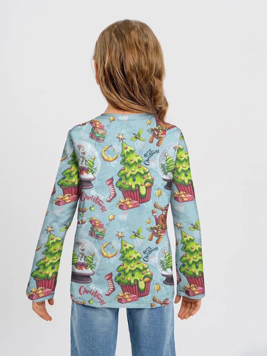 Детский лонгслив / Merry Christmas Pattern