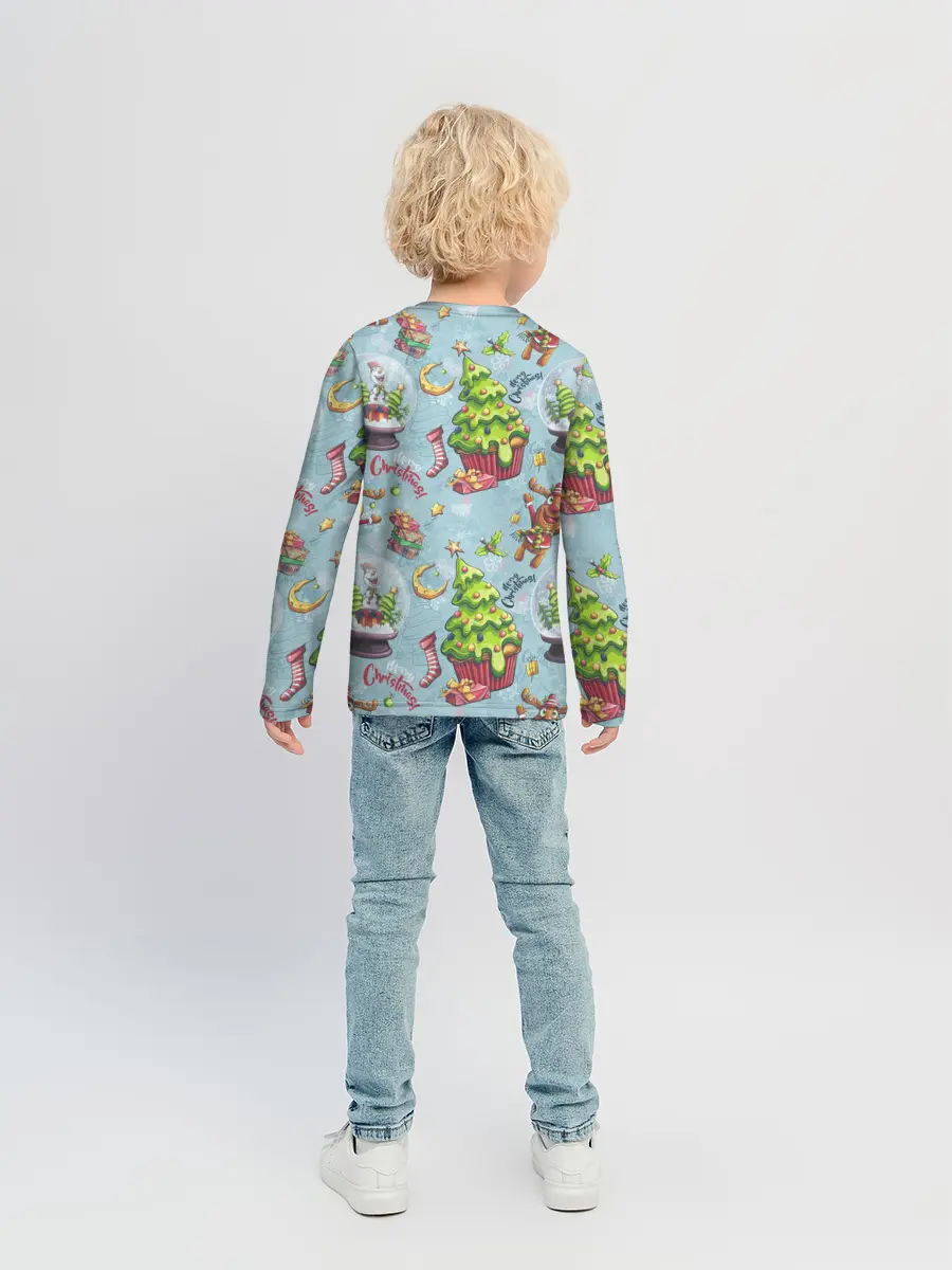 Детский лонгслив / Merry Christmas Pattern