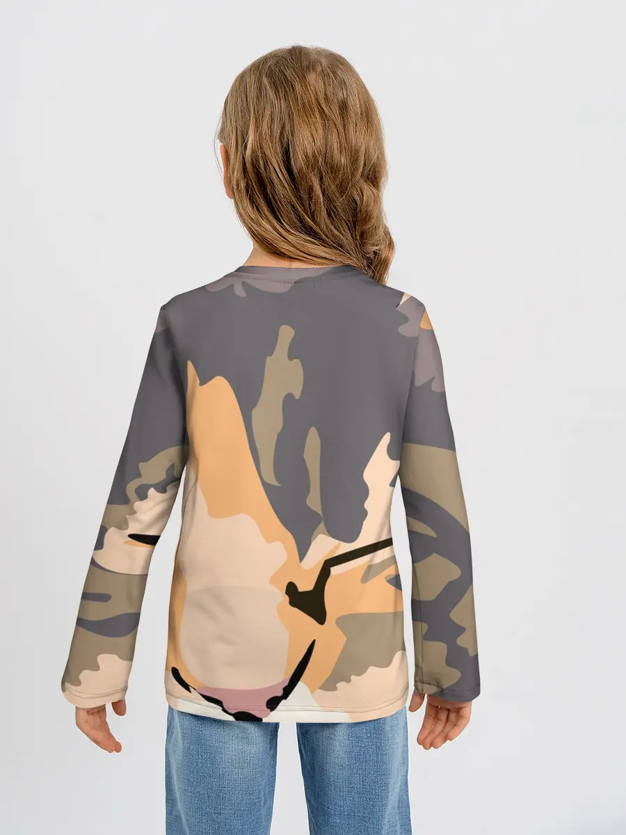 Детский лонгслив / Камуфляжный кот