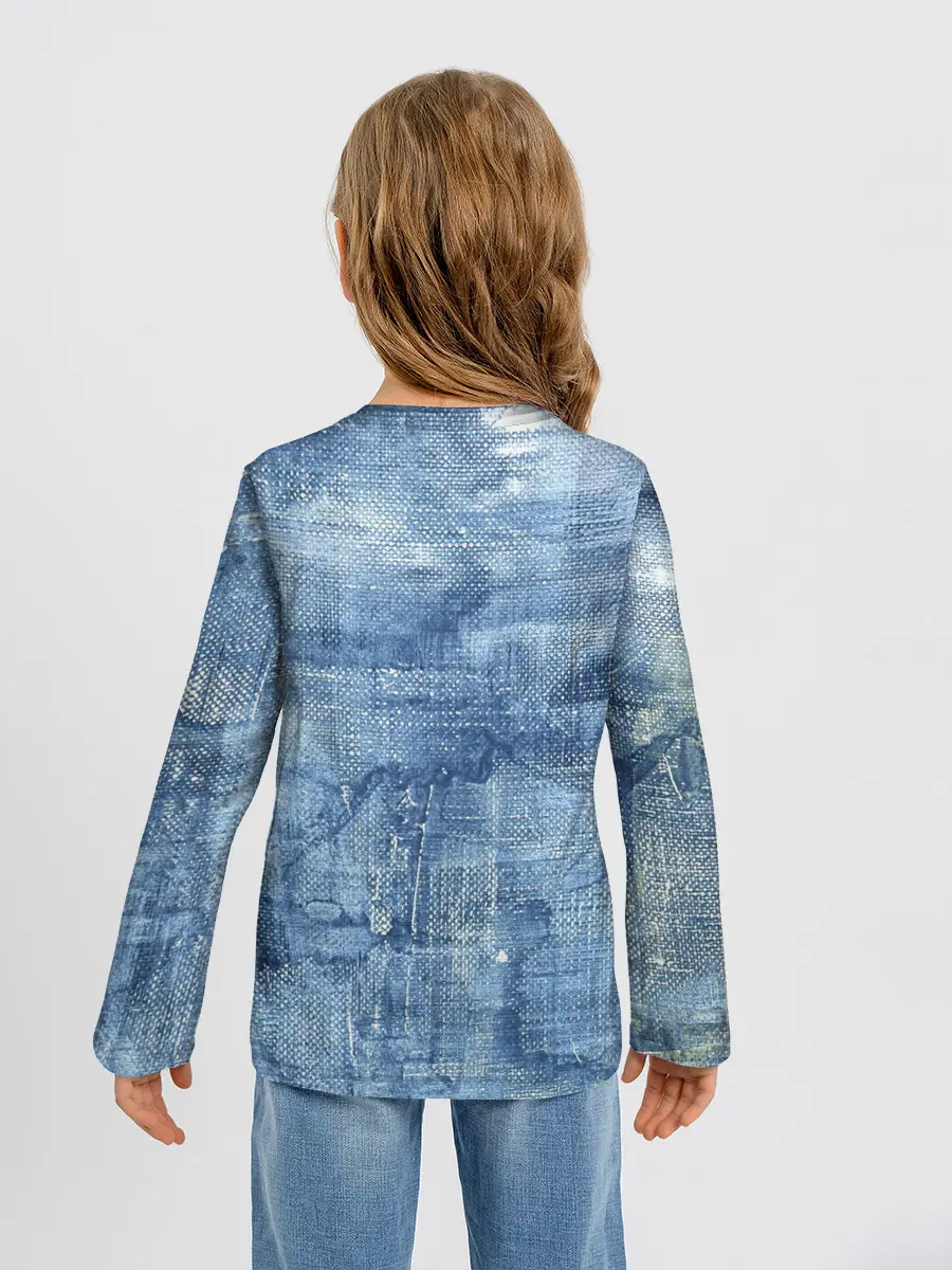 Детский лонгслив / Джинсовые мазки