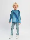 Детский лонгслив / Голубой мрамор