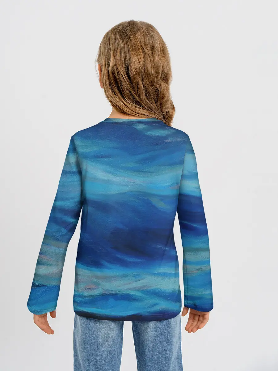 Детский лонгслив / Акварельное море