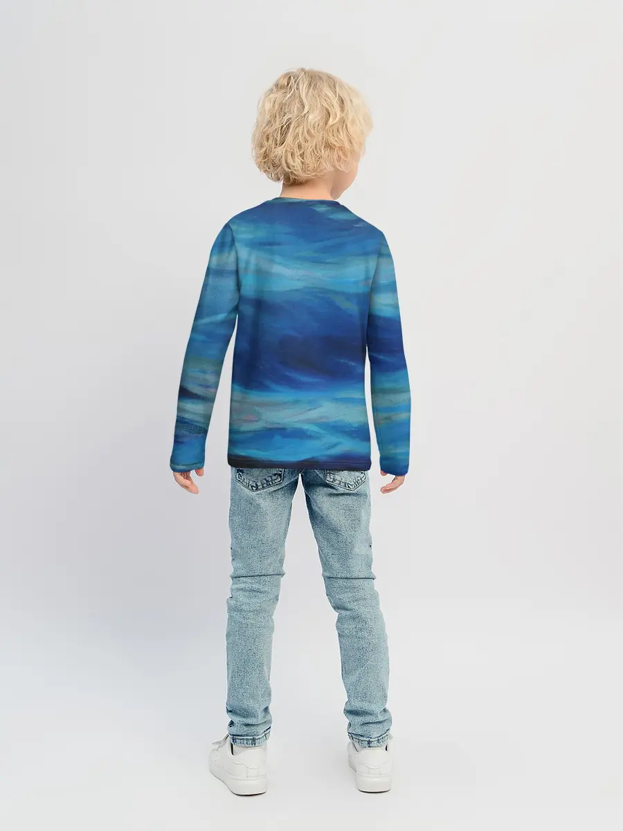 Детский лонгслив / Акварельное море