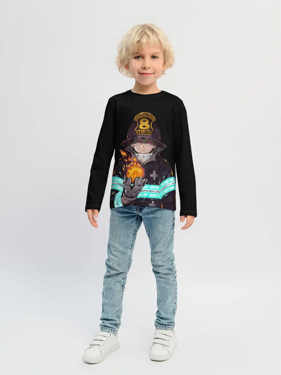 Детский лонгслив / Кусакабэ Синра Пламенная бригада