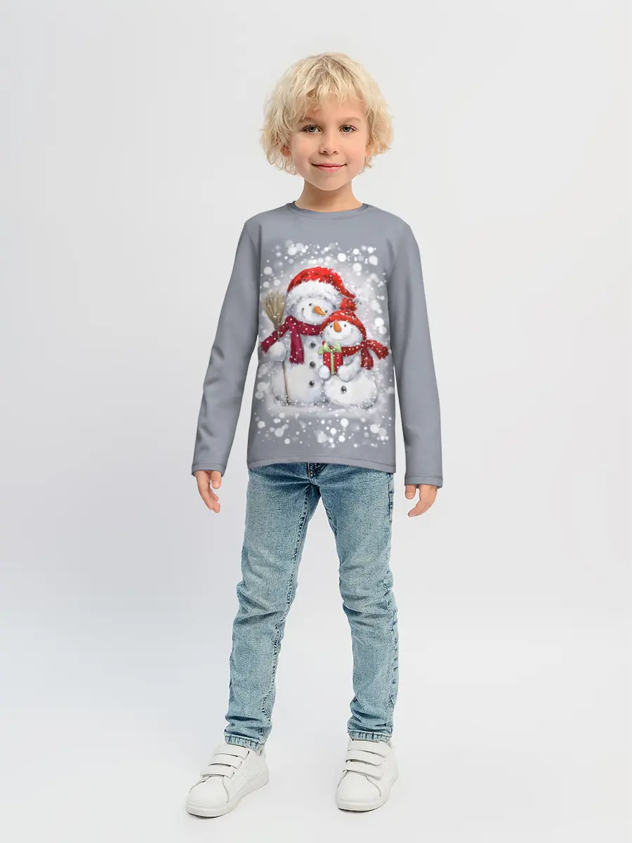 Детский лонгслив / Два снеговика
