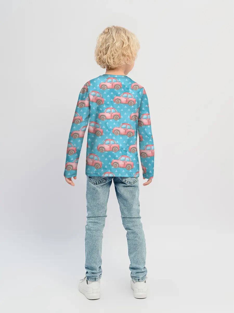Детский лонгслив / Машинки детский рисунок