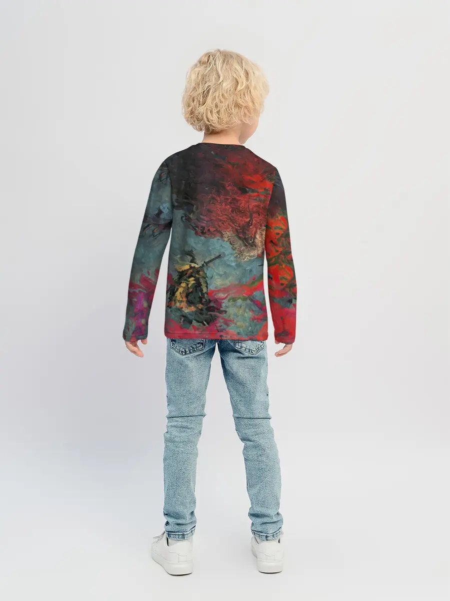 Детский лонгслив / Sekiro Самурай против дракона