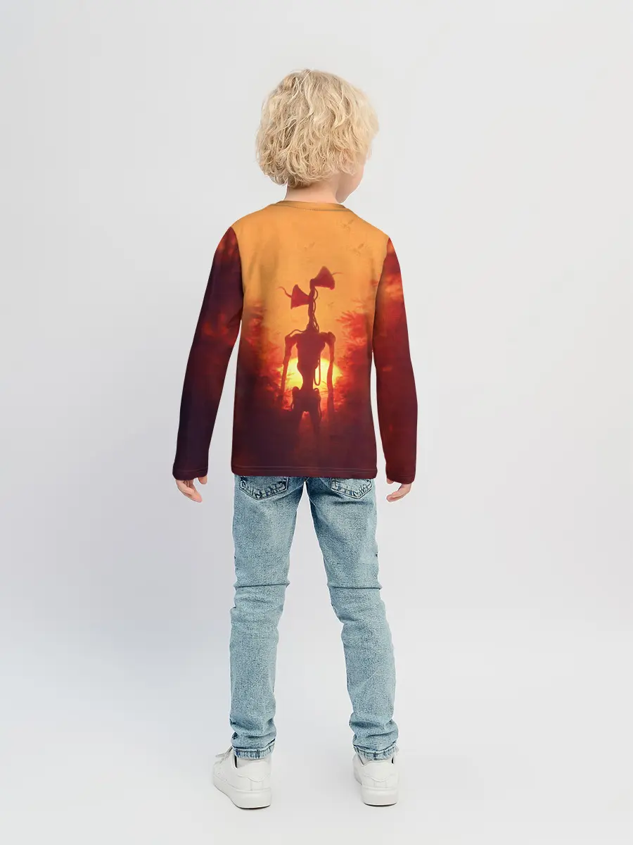 Детский лонгслив / СИРЕНОГОЛОВЫЙ НА ЗАКАТЕ