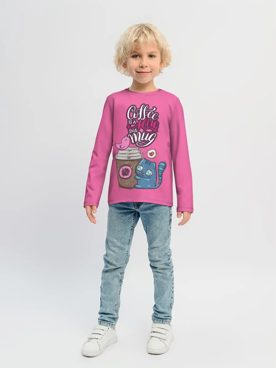 Детский лонгслив / Coffee is a hug