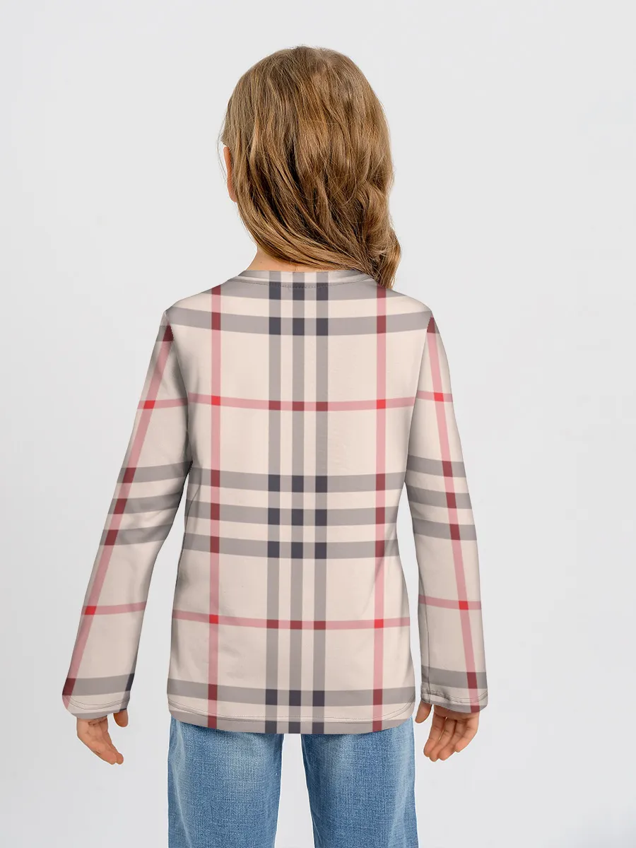 Детский лонгслив / Светлая клетка