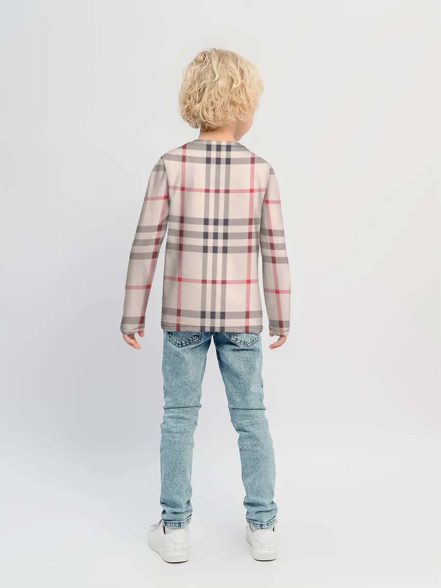 Детский лонгслив / Светлая клетка