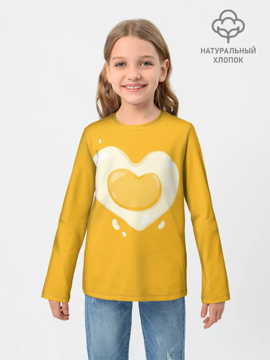 Детский лонгслив / Яичница Сердечко