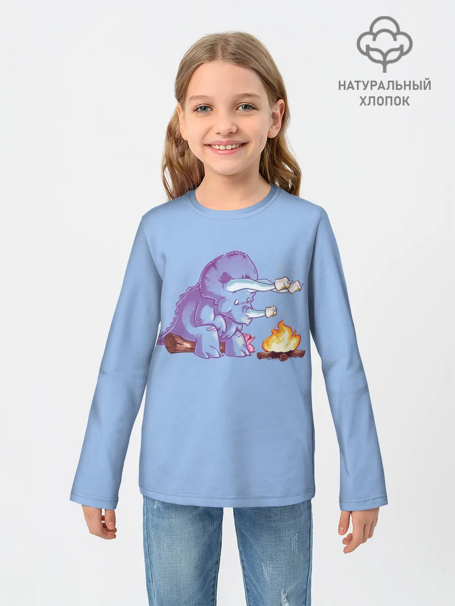 Детский лонгслив / Трицератопс у Костра
