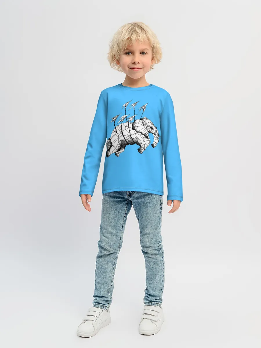 Детский лонгслив / Бумажный Слон