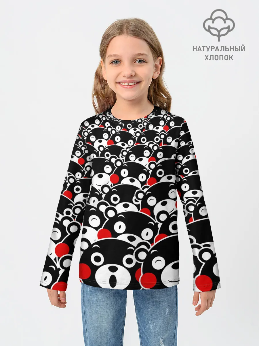 Детский лонгслив / Узор кумамонов