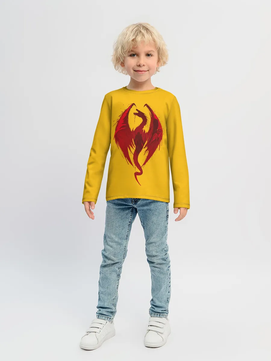 Детский лонгслив / Красный Дракон