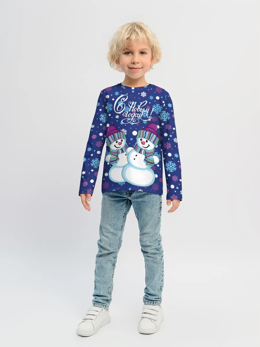 Детский лонгслив / Снеговики