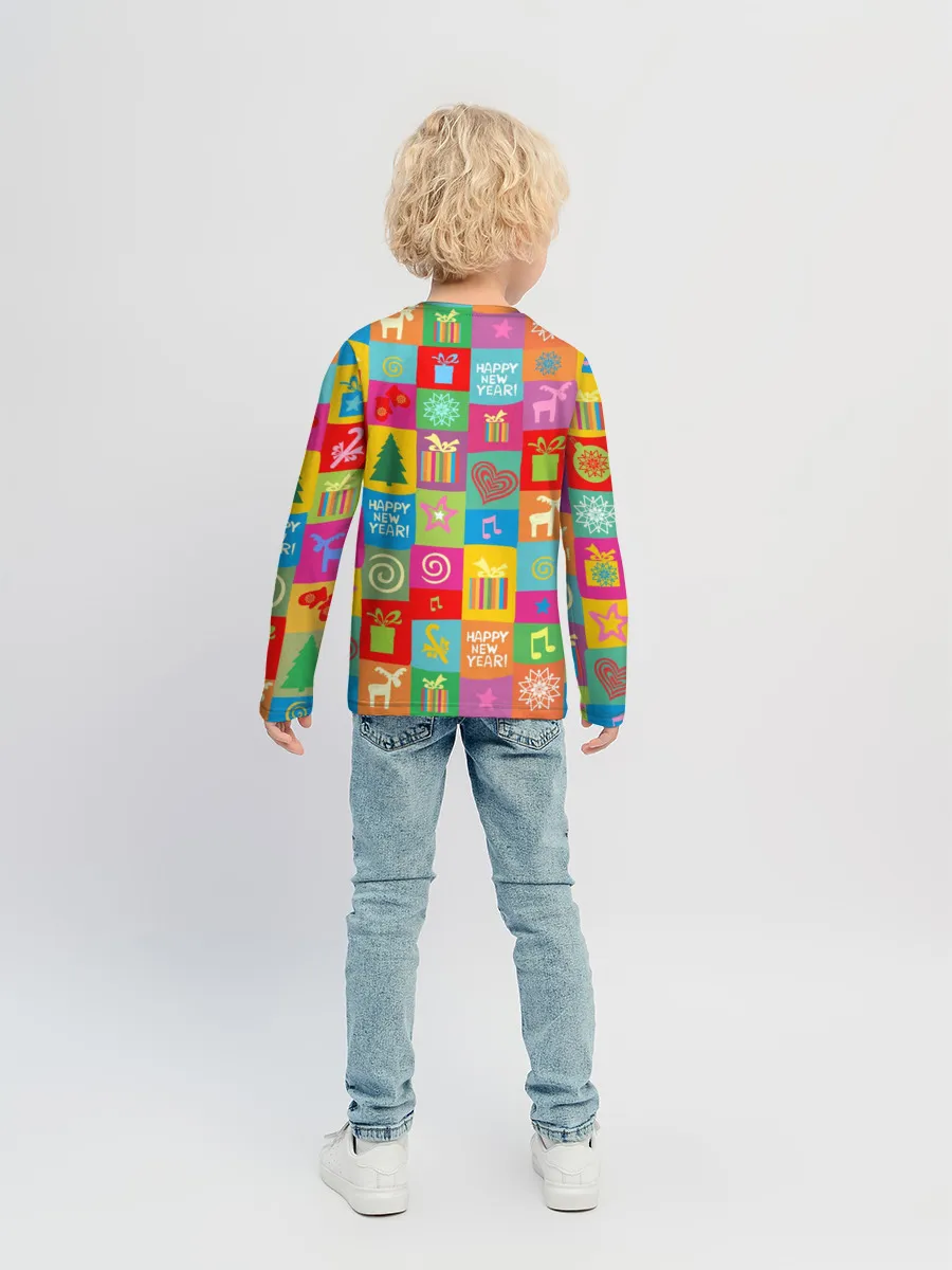 Детский лонгслив / Новогодний коллаж