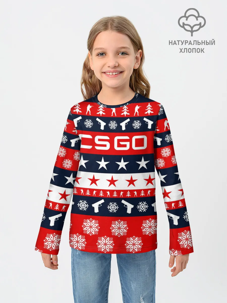 Детский лонгслив / CS GO НОВОГОДНИЙ