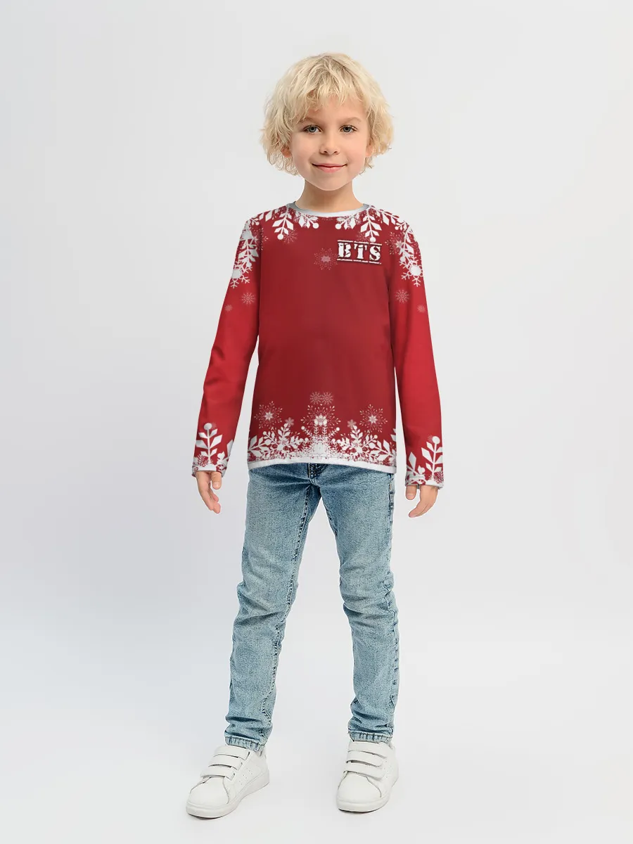 Детский лонгслив / BTS праздничный