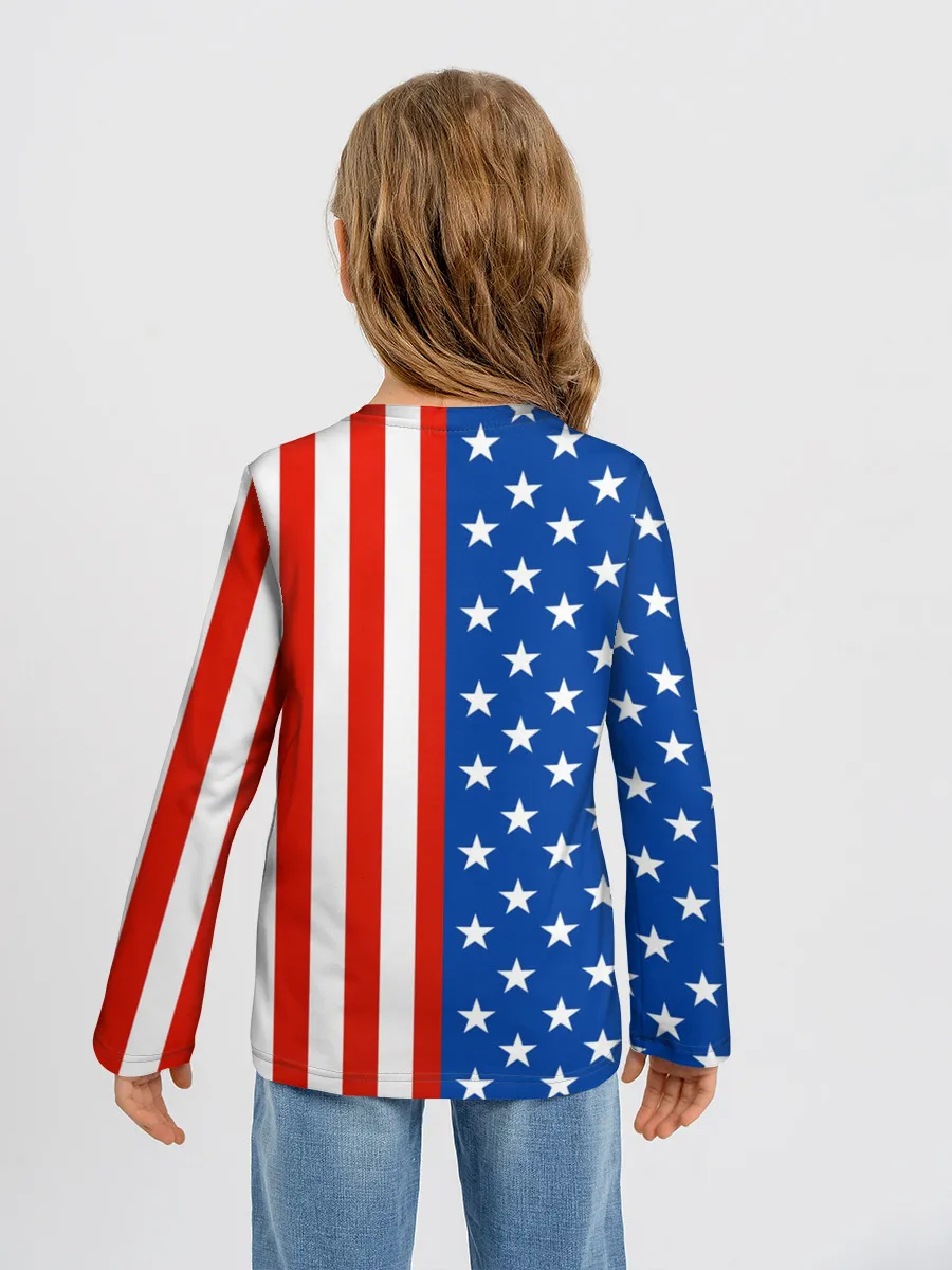 Детский лонгслив / Американский Флаг