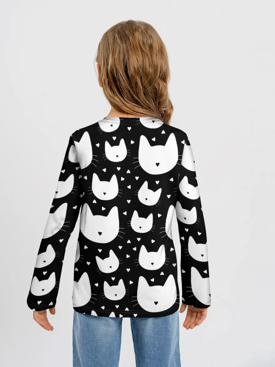 Детский лонгслив / Love Cats Pattern
